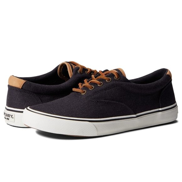 Men's Sperry Striper II CVO Hemp Black Boat Lace-Up Shoes Size 12 - Picture 1 of 14